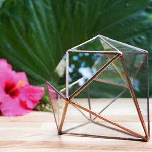 Diamond Geometric Terrarium, Handmade Planter, Stained Glass Terrarium, Indoor Gardening, Glass Container, Gifts for Her, Wedding Decoration image 2