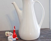 Tall Vintage Ironstone Pitcher-10.5 inches tall-Creamy White-Antique-Rustic-Farmhouse-Shabby Chic-Vase-Wedding-Shower-Party