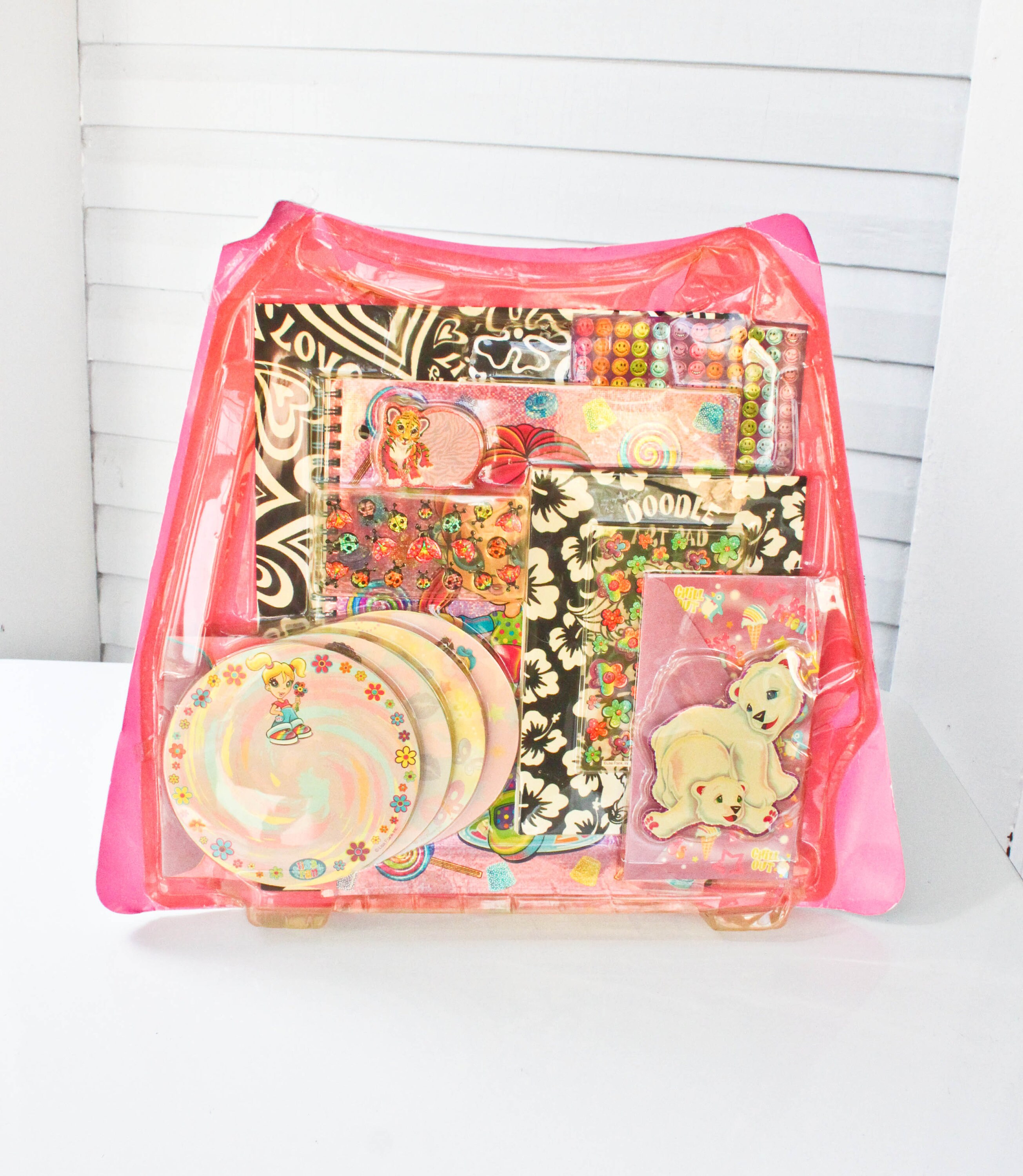 Vintage New Old Stock Lisa Frank Set Panda Bear Tiger Flocked 50