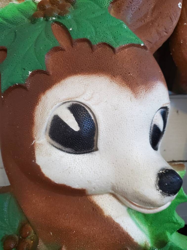 Hard to Find Vintage Styrofoam Reindeer HeadFaceLarge 18 x Etsy