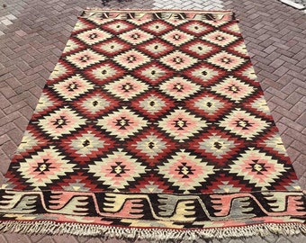 Kelim Teppich, Vintage Kelim Teppich, 127 "x 82", Kelimteppich, Kelimteppich, Kelimteppich, Vintageteppich,