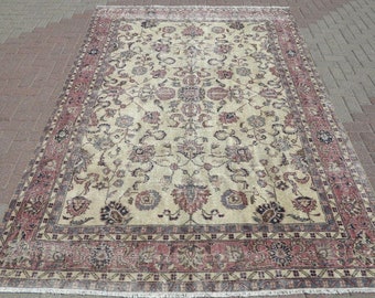 Oversized Oushak Rug, 150" x 81", Area rug, Distressed Antique Oushak Rug, Oushak rug, neutral color rug, Faded rug, rug, large rugs,