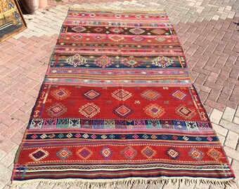 トルコ ヴィンテージ/オールド シャルキョイ キリム/67×51cm/一点物 オールドキリム/トルコキリム・シワス/ジジム織り約243×172cm