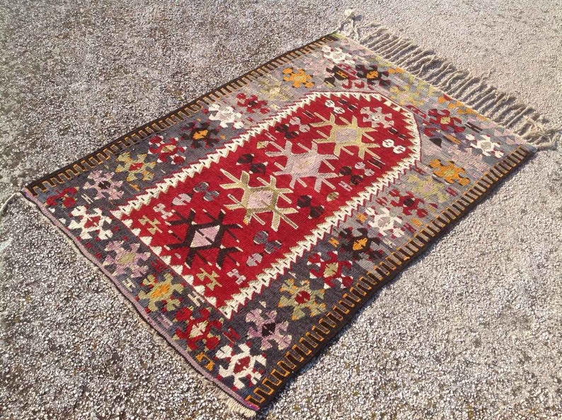 Small kilim rug 54 x 36.5 Vintage Turkish kilim Etsy