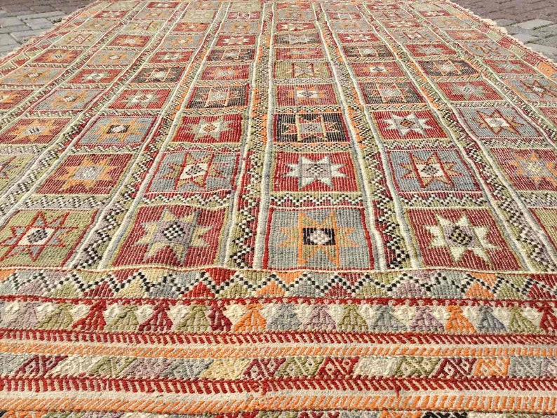 RUSTIC Area Rug 109 X 71 Muted Color Kilim Rug Etsy
