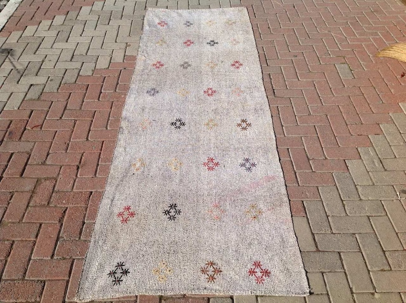 Grey Kilim Runner 109 X 38 Inc Kilim Runner Etsy