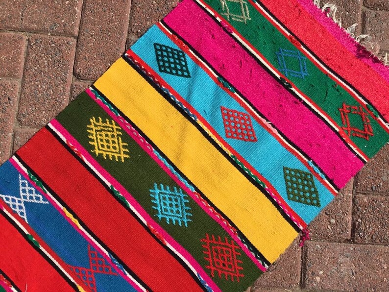 Colorful Kilim Runner 83 X 20 Turkish Kilim Etsy