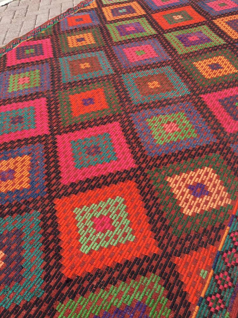 Pink Kilim Rug 122 X 73 Turkish Kilim Rug Pink Etsy