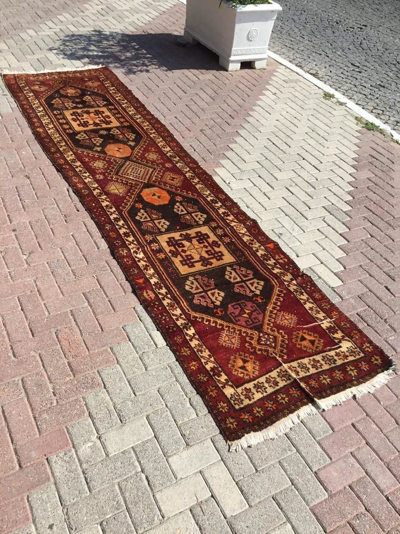 Rustic Runner Rug Turkish Runner Rug 162 X 42 Etsy