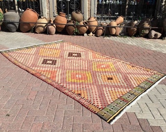 Verblasster rosa Kelim Teppich, 118 "x 71", Vintage türkischer Kelim Teppich, Teppich, Kelim Teppich, Vintage Teppich, Boho Teppich, türkischer Teppich, Teppich, 39x71 cm."