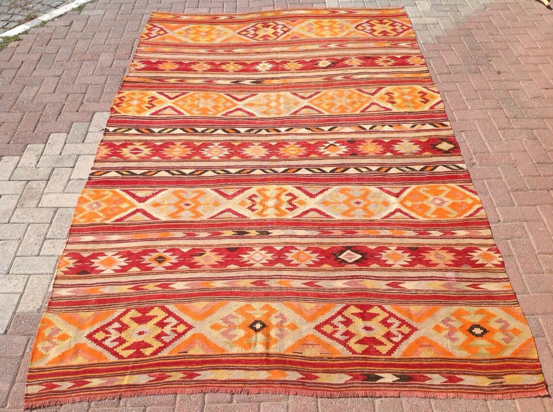 10'3 x 6'5 kilim rug area rug Vintage Etsy