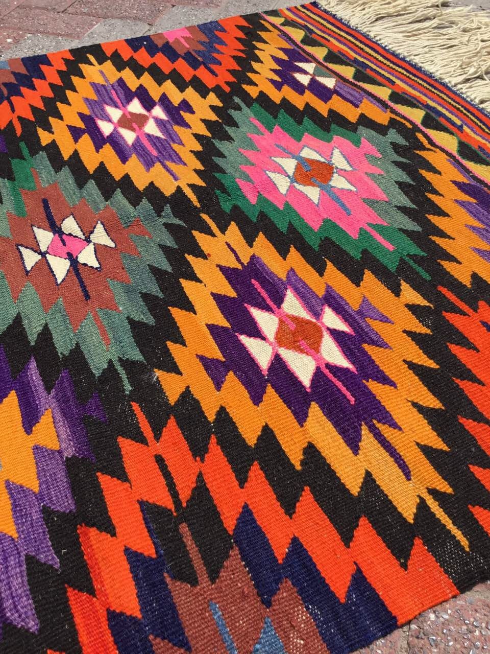 Bohemian kilim rug 54 x 40 colorful area rug Etsy