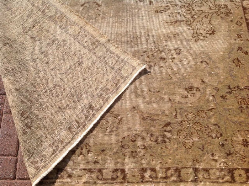 Area Rug Distressed Antique Oushak Rug 121 X 77 Etsy