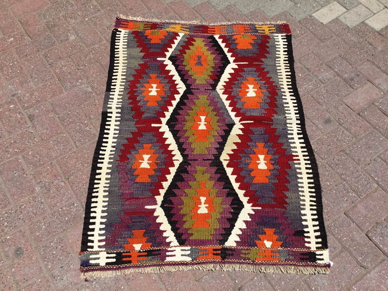 Vintage Turkish Kilim Rug, 48.5