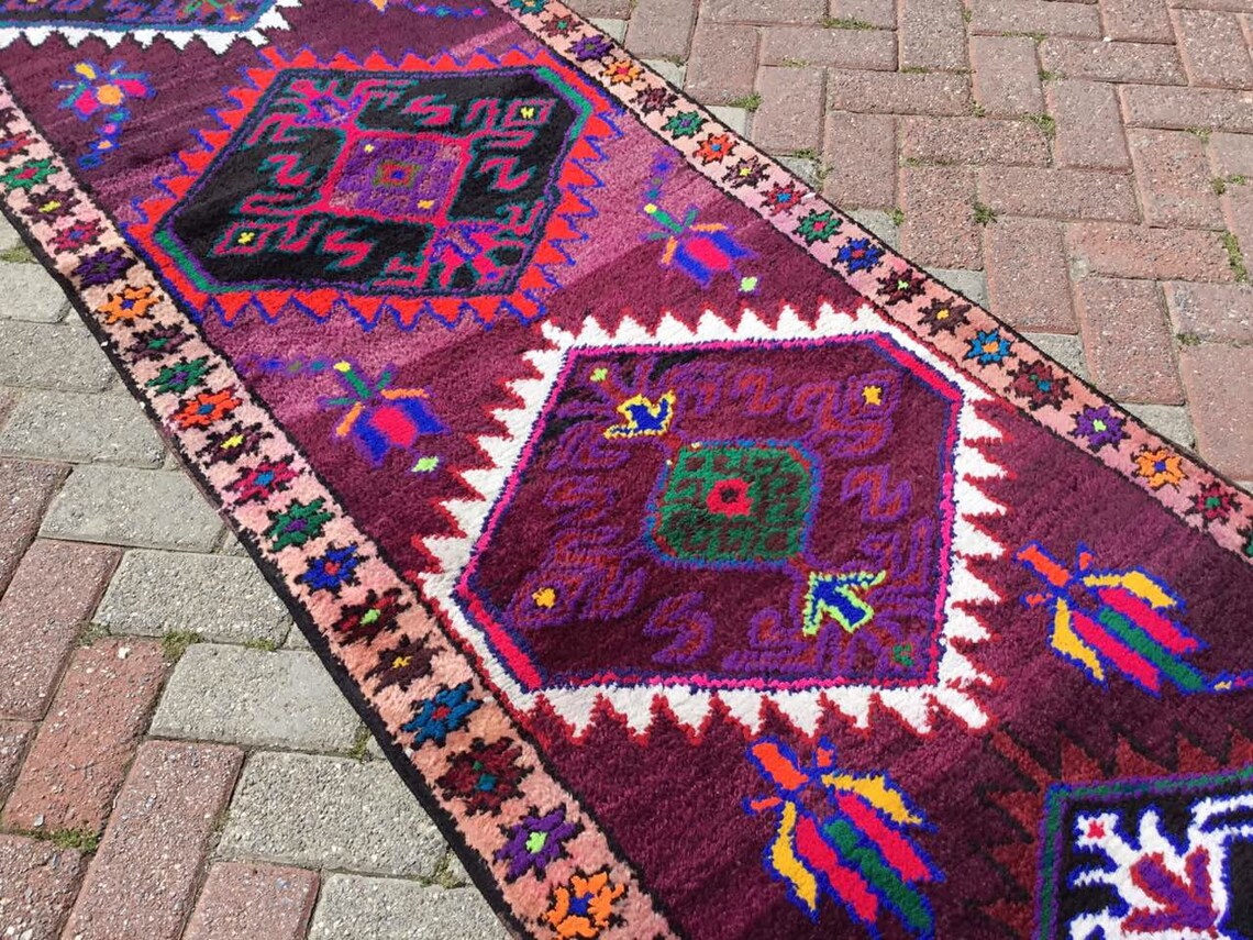 Herki Runner Rug Turkish Runner Rug 140 X 37 Etsy