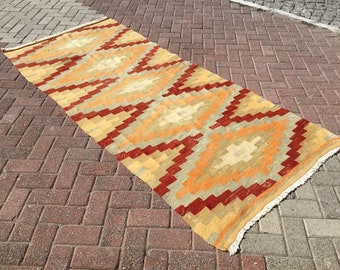 Kilim loper, 97 "x 43", vintage Turkse kelim runner tapijt, runner tapijt, vintage vervaagde runner, boho runner tapijt, Turks tapijt, tapijt, 238x