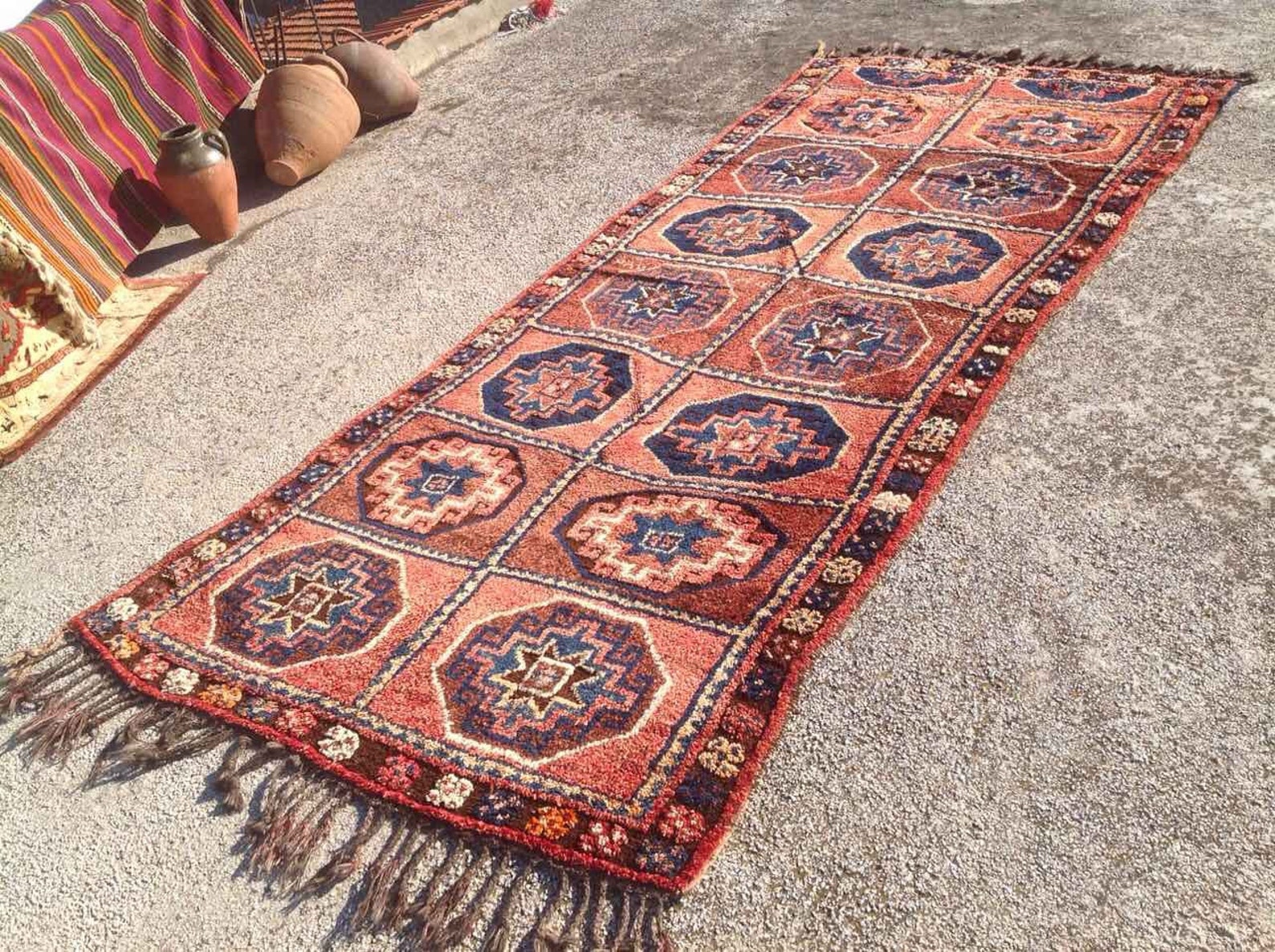 Vintage Runner Rug Hand Knotted Rug Red Runner Runner Etsy