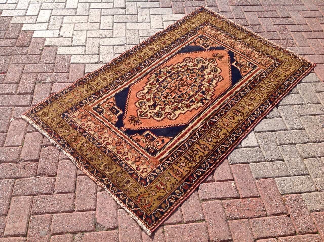 114×192 \"Forest walk”ViNTAGE TURKiSH RUG Shop Vintage Turkish Rugs – Turk Rugs