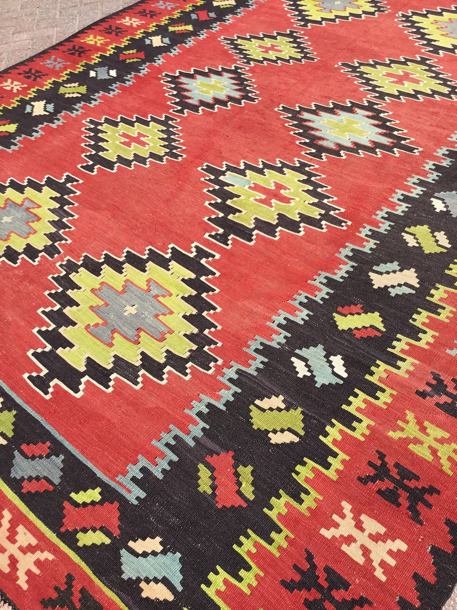 Red Kilim Rug 110x89 Red Rug Red Area Rug Etsy