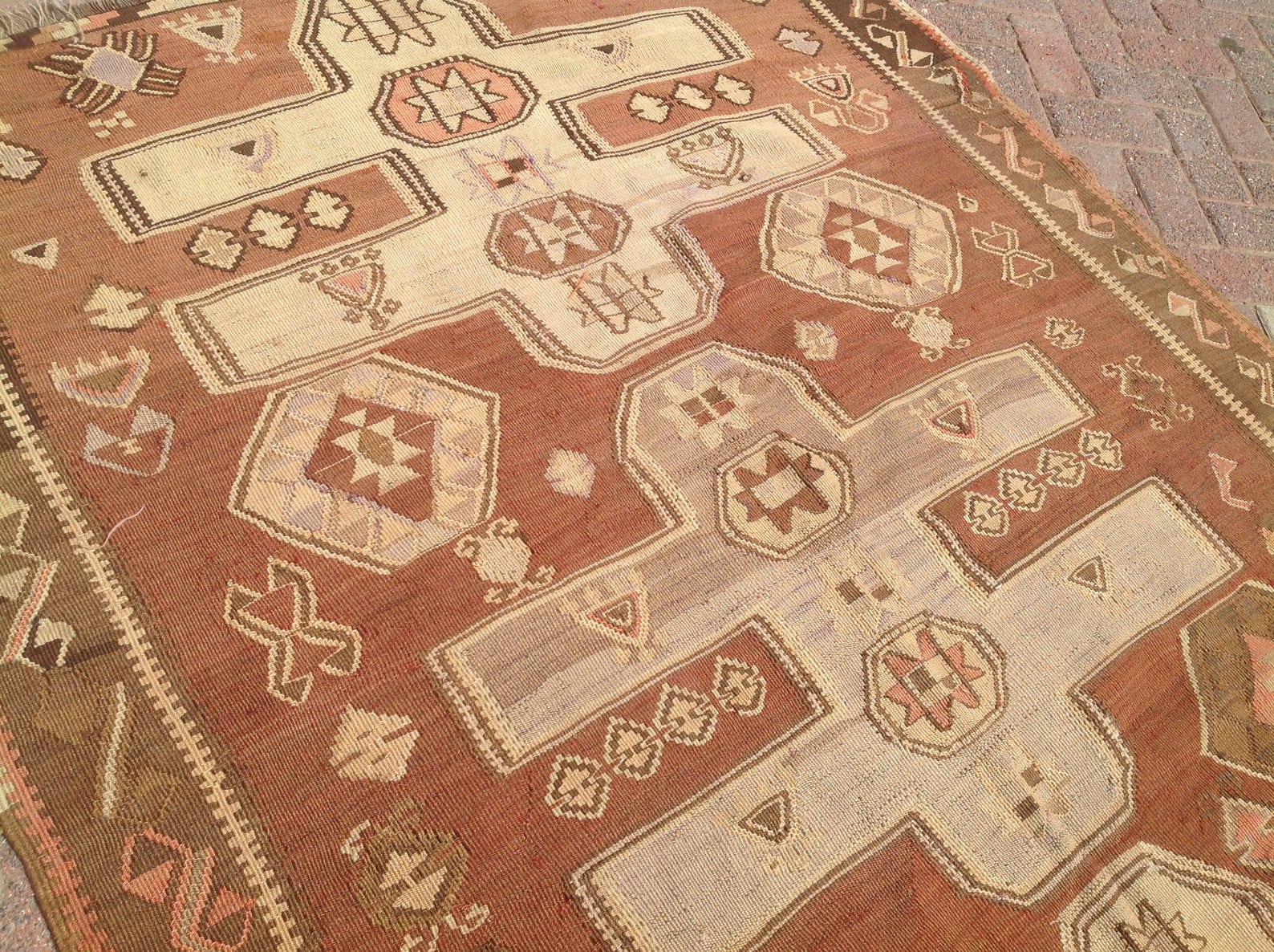 Brown Rug Large Kilim Rug 135 X 61 Light Brown Etsy Israel