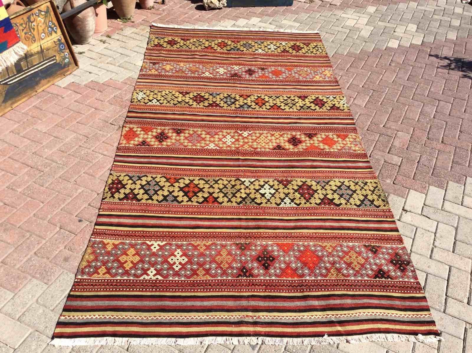 【最終値下げ】old trukish rug ヴィンテージトルコラグ ヴィンテージターキッシュラグ オーバーダイラグ トルコラグ