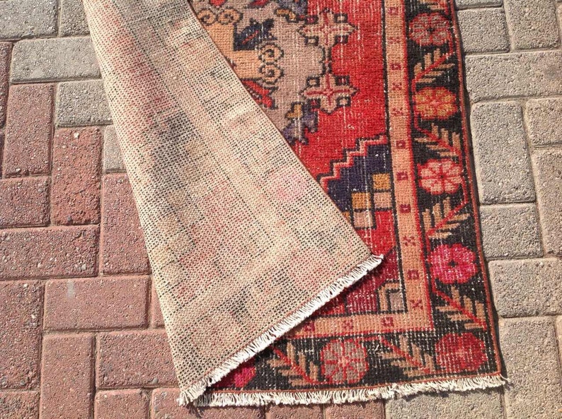 Red Turkish Runner Runner Rug Muted Color Runner Hand Etsy