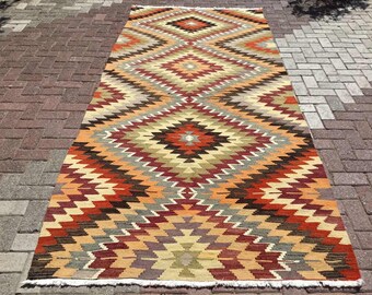 Kilim rug, large area rug. 127" x 57" Vintage Turkish kilim rug, area rug, kilim rug, vintage rug, bohemian rug, Turkish rug, rug, rug, 001x