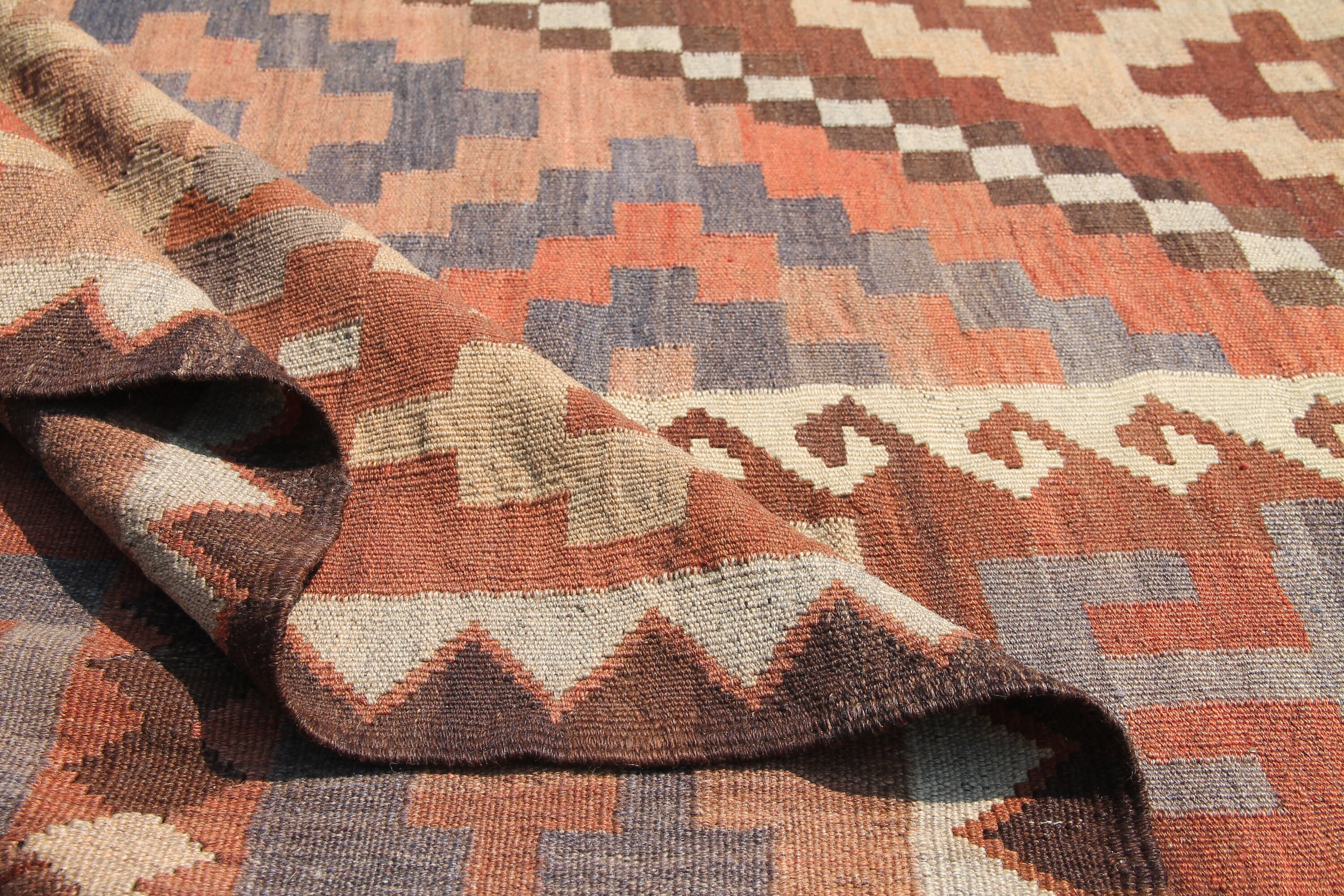 特大ヴィンテージキリムラグ – 110インチ×185インチ 手織りウール