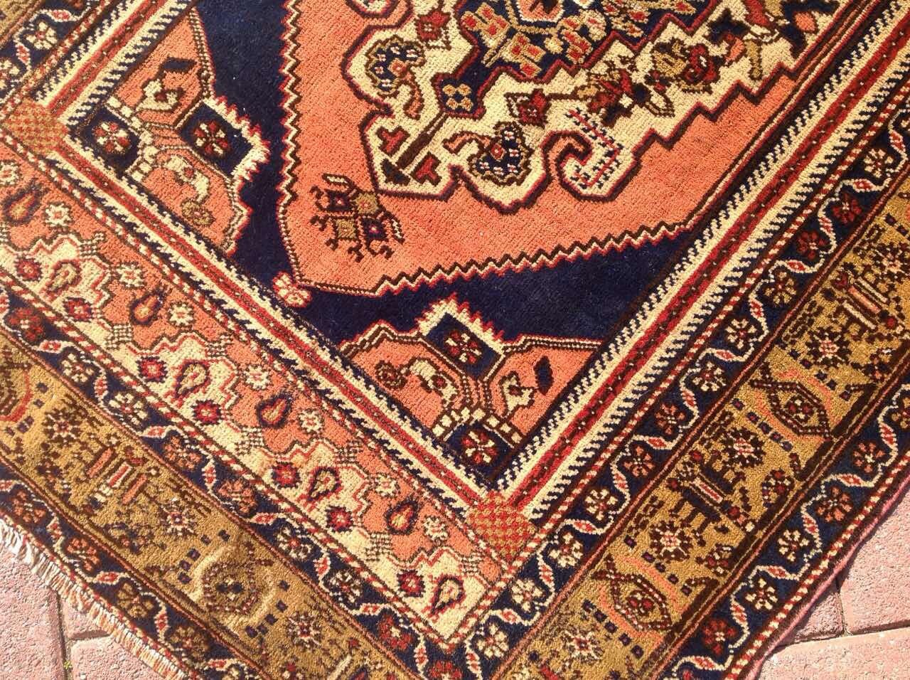 Vintage Rug, 67'' X 42'', Muted Red Rug, Naturally