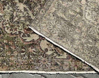 ヴィンテージラグ、98インチx63インチ、落ち着いた赤のラグ、自然に