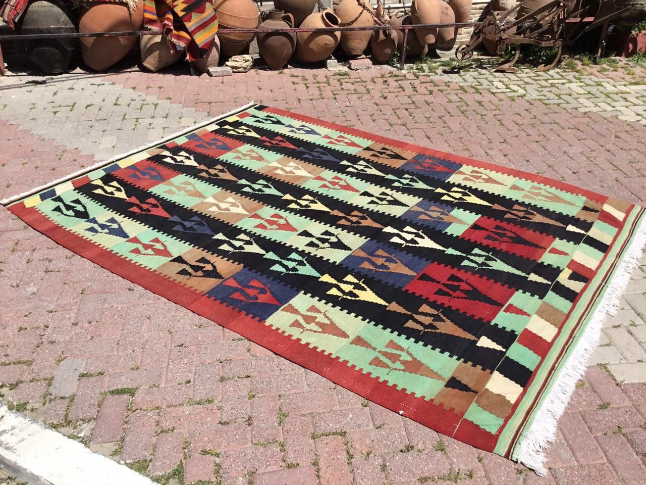 専用になりました　113×204 ViNTAGE TURKiSH RUG Turkish Kilim Rug, Vintage Rug, 113