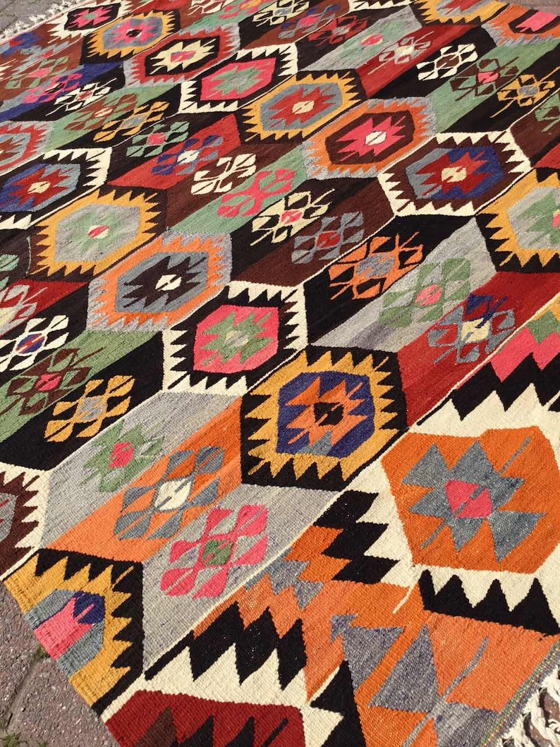 Kilim Rug 87 X 78 Vintage Turkish Kilim Rug Area Etsy