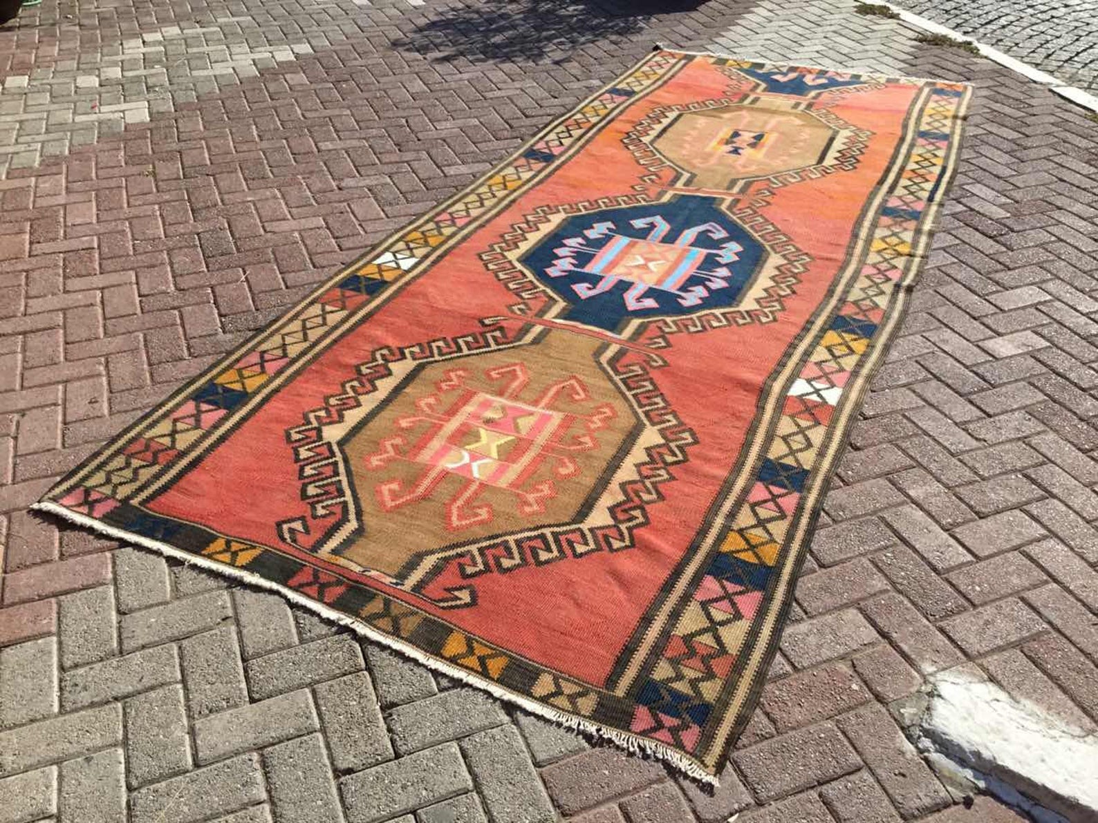 Oversized kilim rug 158 x 62.5 MUTED kilim Etsy