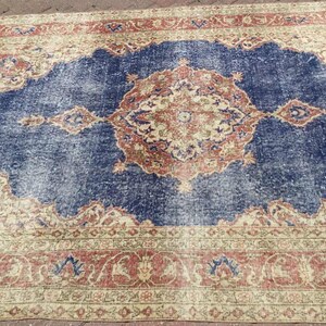 Large Area rug, 122 x 80, Distressed Antique Oushak Rug, Oushak rug, neutral rug, Vintage rug, distressed rug, area rug, Turkish, 030x image 3