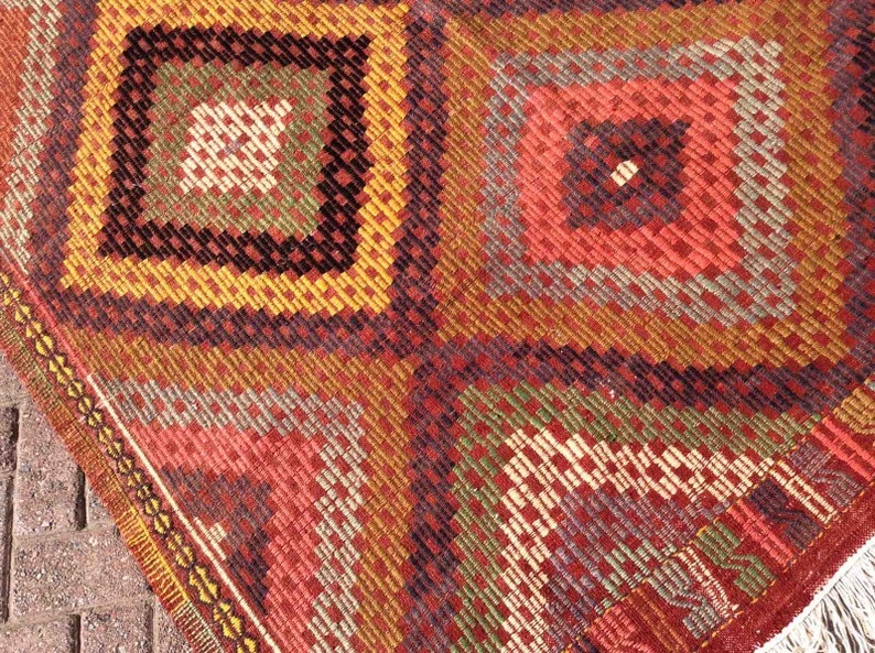Kilim rug, Pink Turkish kilim, 122 x 65, Vintage Turkish kilim rug, rustic rug, rug, pale, faded, rustic, bohemian, pale pink kilim, 675x image 7
