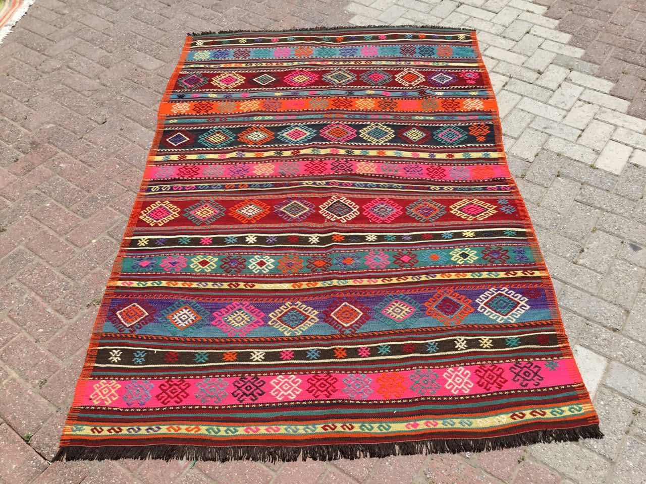 ヴィンテージキリム Vintage Turkish Kilim Rug, 90.5