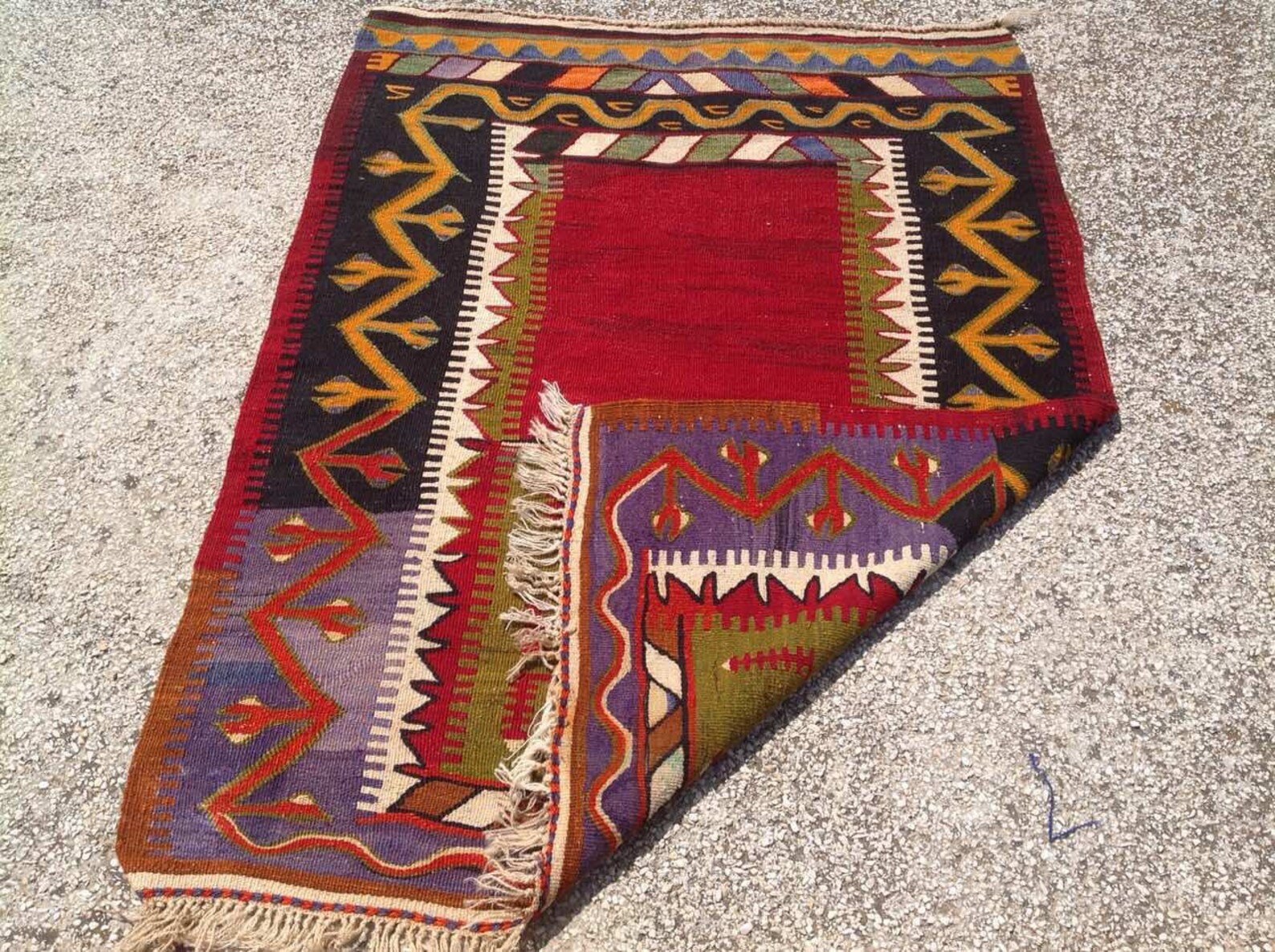 Red and Green Vintage Turkish Kilim Rug Small Area Rug Kilim Etsy