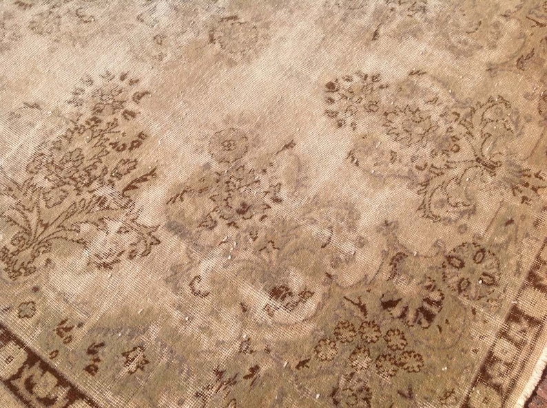 Area Rug Distressed Antique Oushak Rug 121 X 77 Etsy