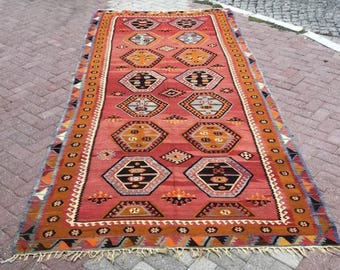 キリム ラグ、淡いトルコ キリム、126