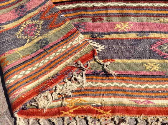 Vintage Turkish Kilim Rug, 87.5