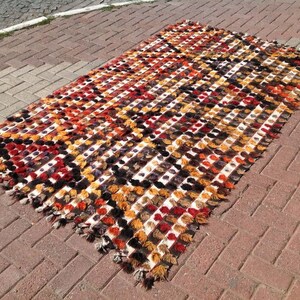 Area rug 5x8, Kilim rug 5x8, Tulu Rug, Decorative kilim, bohemian rug, Turkish rug, rug, Soft color kilim, rug, colorful rug, boho rug,189x image 2