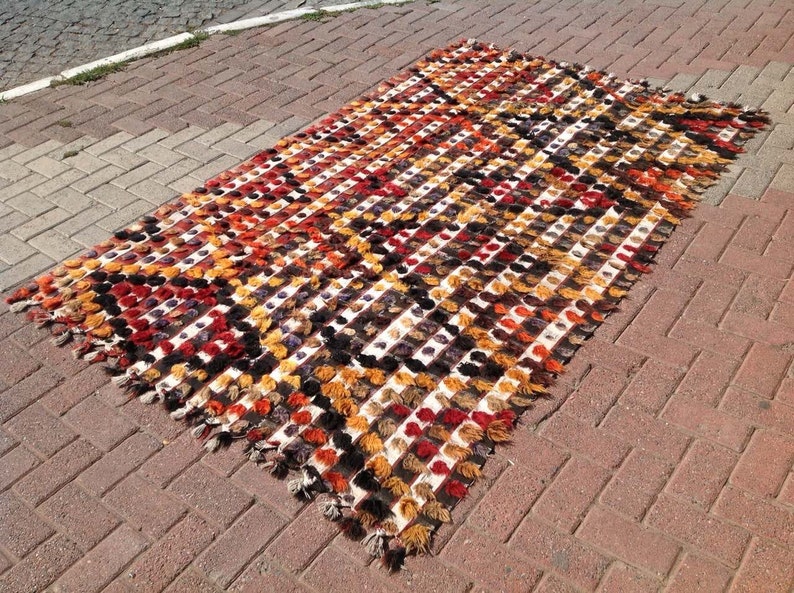 Area rug 5x8, Kilim rug 5x8, Tulu Rug, Decorative kilim, bohemian rug, Turkish rug, rug, Soft color kilim, rug, colorful rug, boho rug,189x image 2
