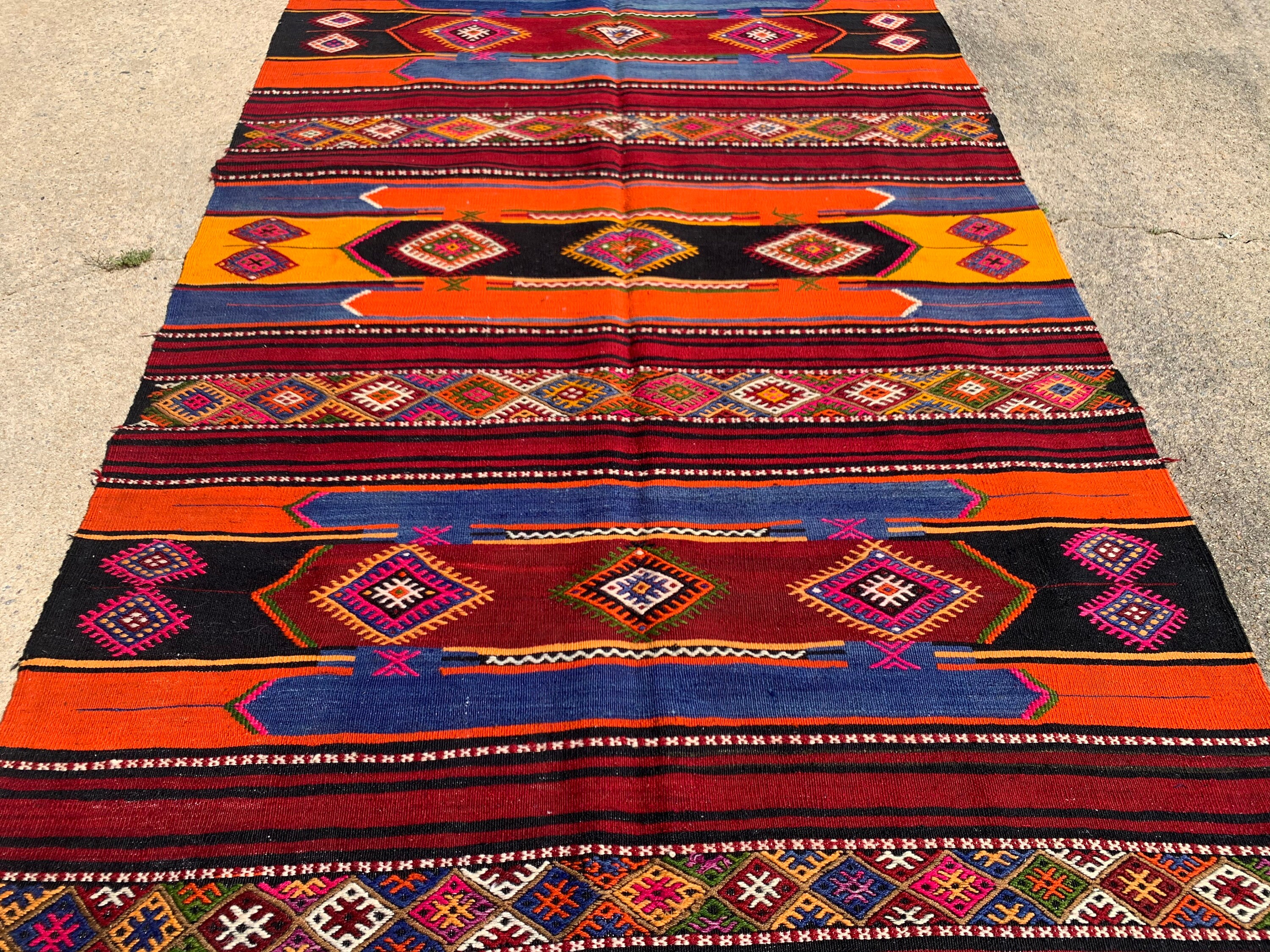 Turkish Kilim Rug, Area Rug, 128