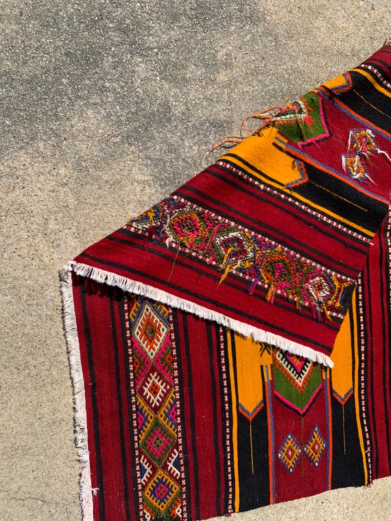 Turkish Kilim Rug, Area Rug, 128