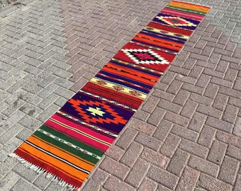 Kleurrijke Kilim runner, 120" x 23", Turks kilim runner tapijt, runner tapijt, vintage runner, boho runner, Turks tapijt, keukenloper, 171