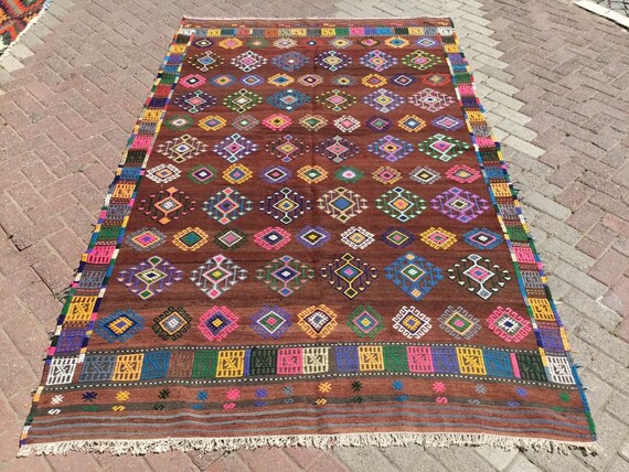 【最終価格】キリムデザイン　ヴィンテージ ラグ ヴィンテージ キリム ラグ(1700mm×1070mm) - アンティーク
