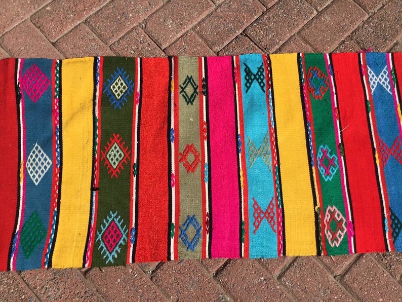 Colorful Kilim Runner 83 X 20 Turkish Kilim Etsy