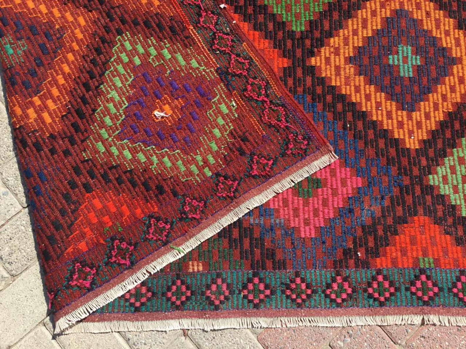 Pink Kilim Rug 122 X 73 Turkish Kilim Rug Pink Etsy