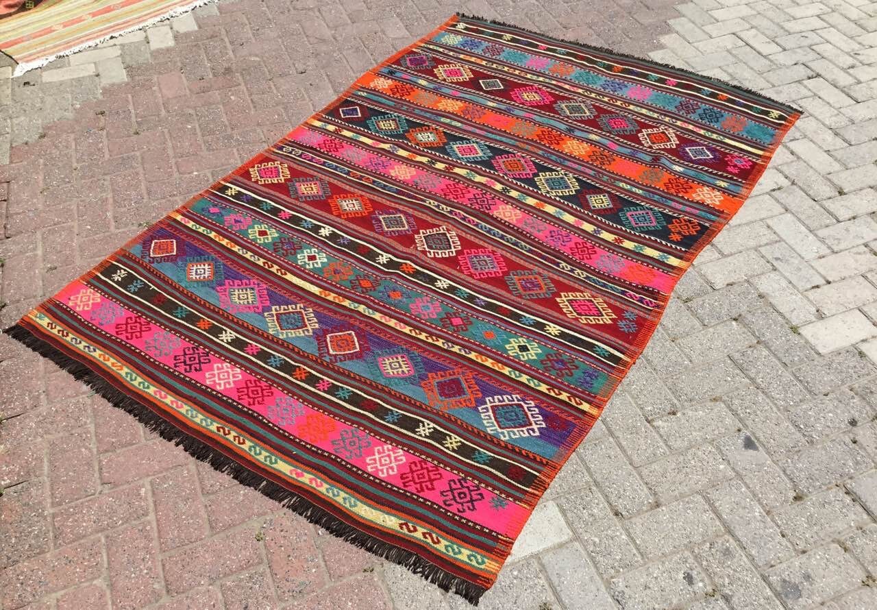 Vintage Turkish Kilim Rug, 90.5