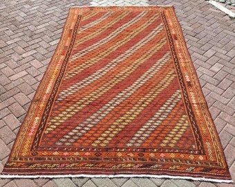 Large Kilim Rug, 119" x 67", Red Kilim rug, Vintage Turkish kilim rug, kilim, rug, vintage rug, Turkish rug, rug, tribal rug, authentic,
